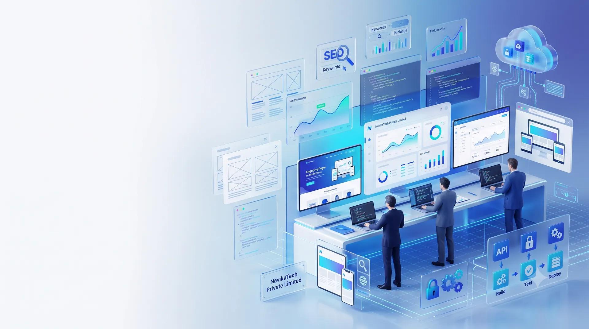 Web Development Built for Speed, Search, and Sales illustration